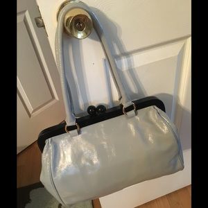 Hobo grey patent leather purse